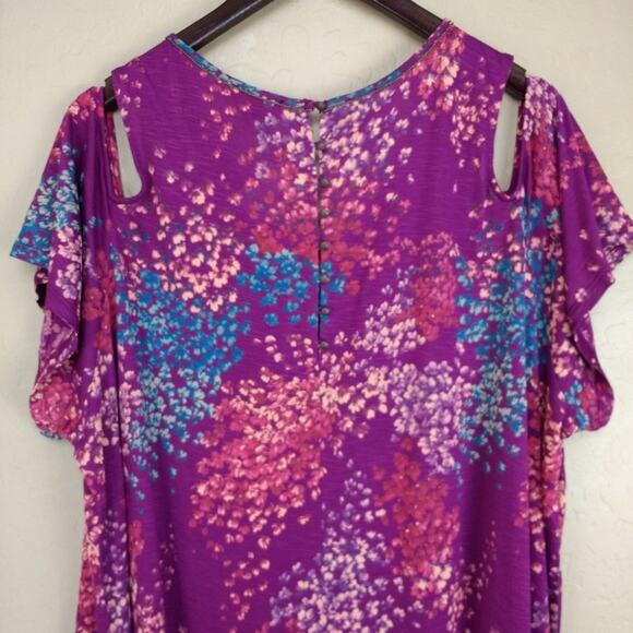 Lucky Brand Floral Cold Shoulder Top - Picture 5 of 7